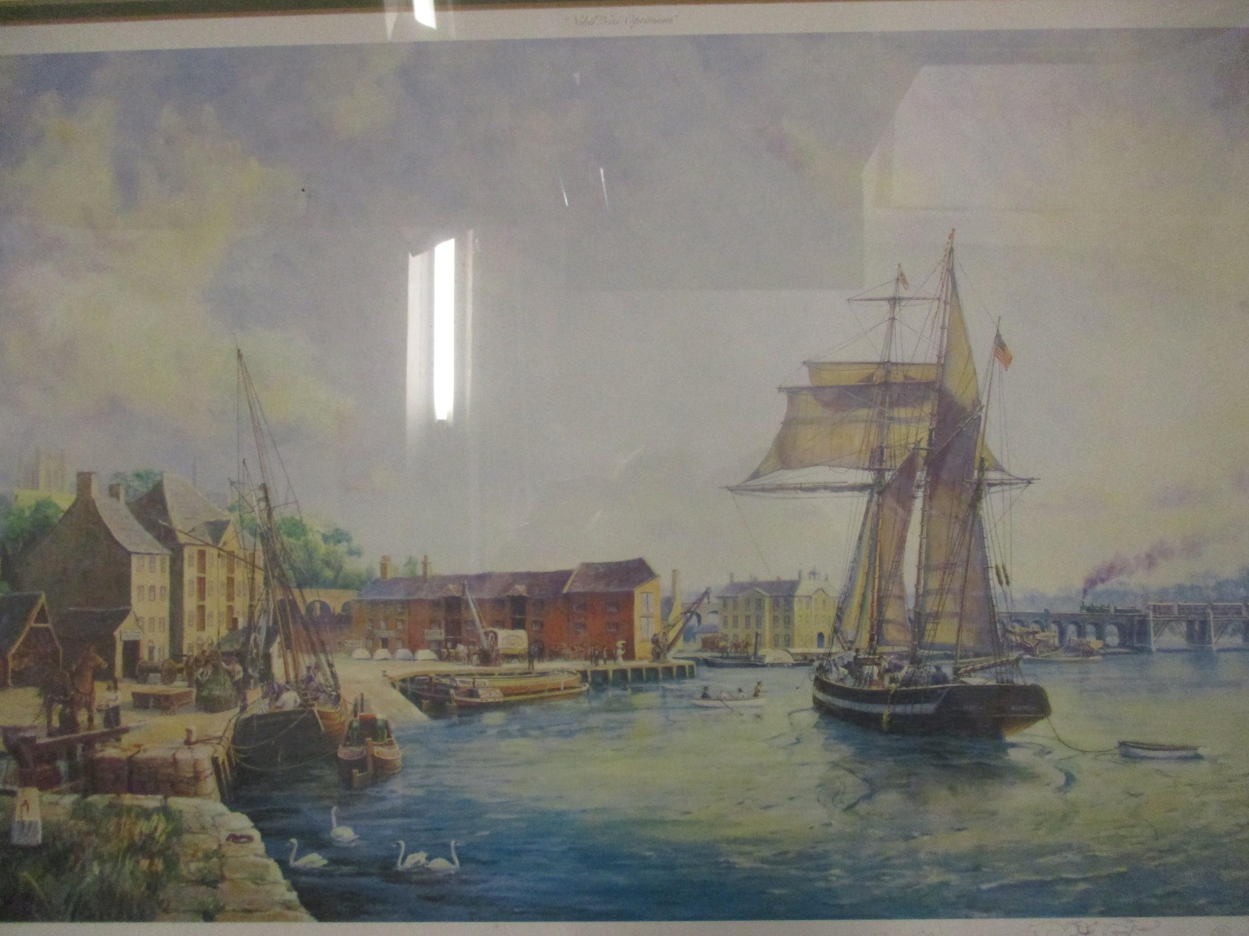 Two signed prints, one of Chester harbour in 1868 and one of The Last Run in 1899 Location: RWM - Image 4 of 5