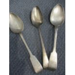 Three 19th century silver tablespoons 221.2g