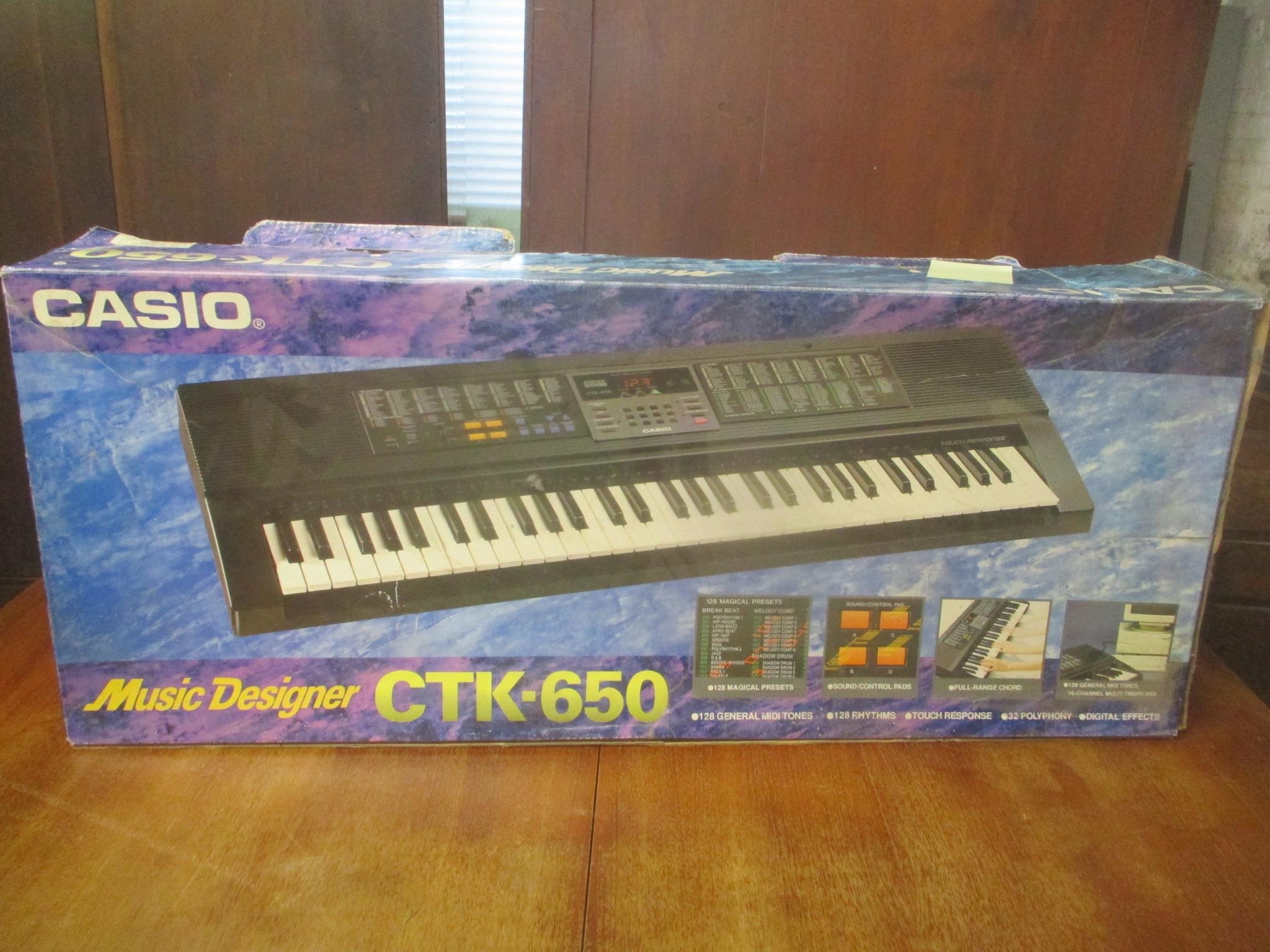 A Casio CTK-650 boxed keyboard