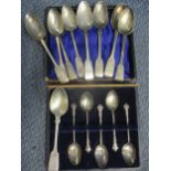 Mixed 19th century silver teaspoons 228g