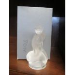 A boxed Lalique Leda and the Swan frosted figure