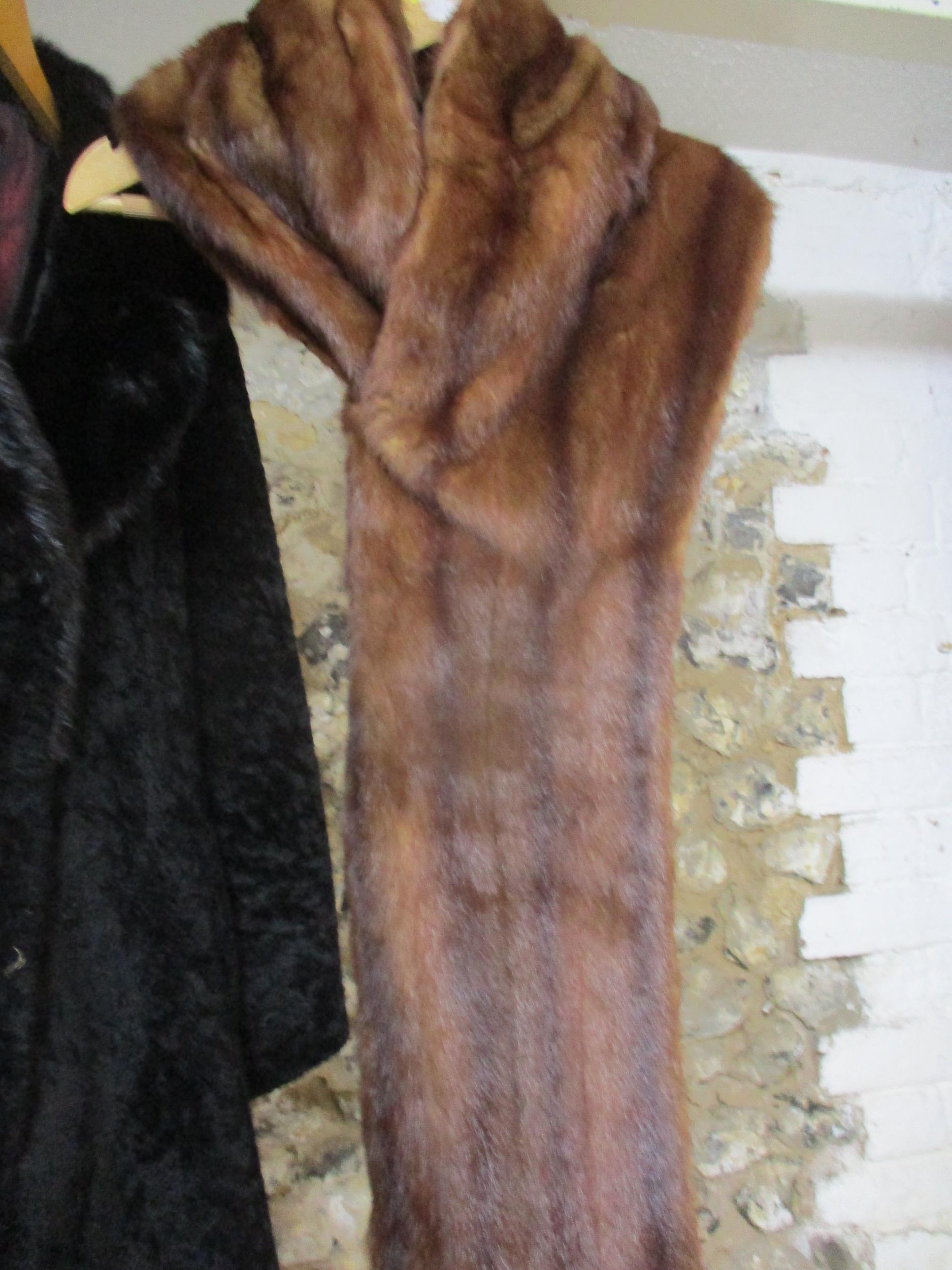 A vintage Leon Haase dark brown fur coat, 42"Chest 46"Long together with an M & Michael black beaver - Image 2 of 7