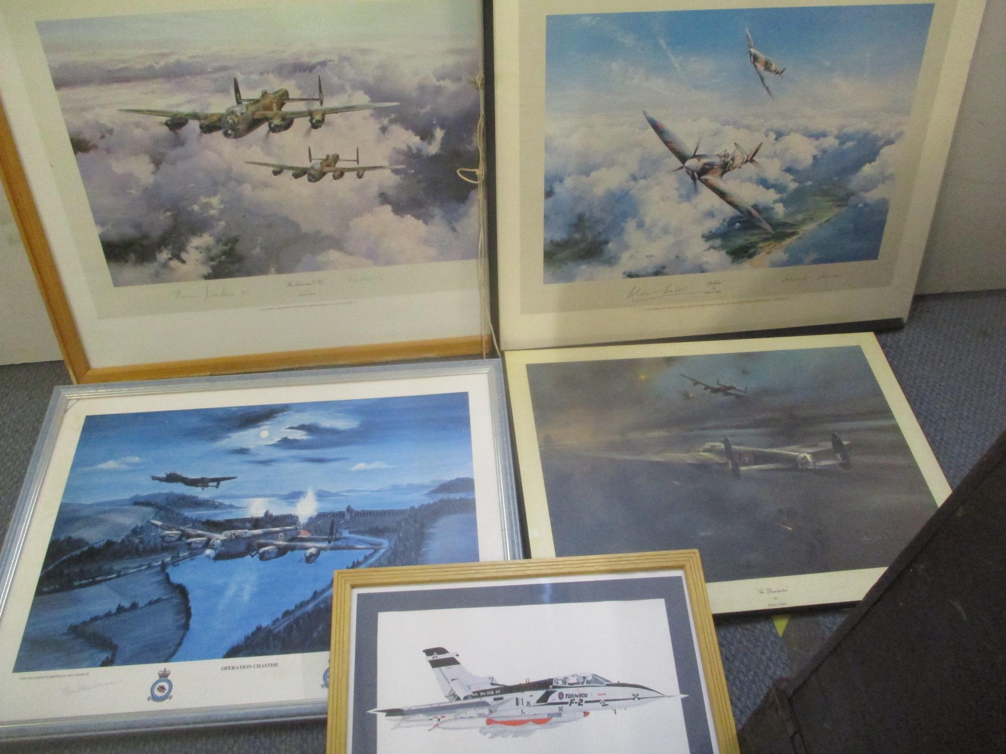 Five RAF related prints to include examples signed by Mark Martin, John Larder, Johnnie Johnson,