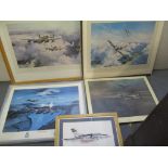 Five RAF related prints to include examples signed by Mark Martin, John Larder, Johnnie Johnson,