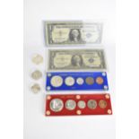 A group of coinage from the United States of America to include the 1947 and 1960 coins sets, gold