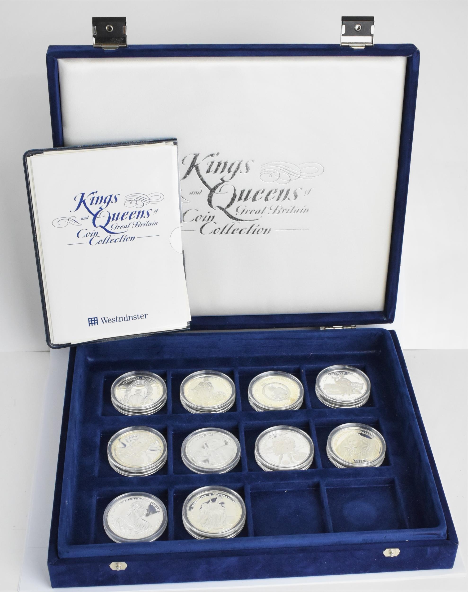 The Westminster Collection - 'Kings and Queens of Great Britain Coin Collection', nine silver