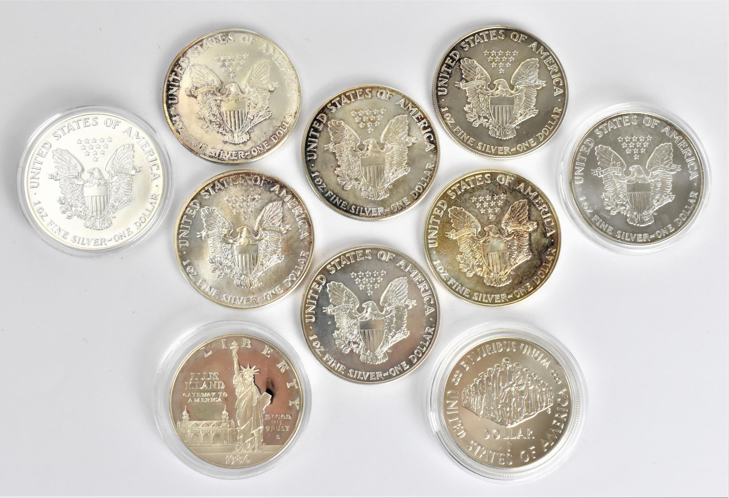 Official Silver Coins of The United States of America' part of the Royal Mint collection, eight '