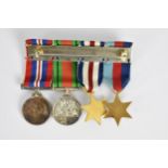 Second World War medal bar comprising the 1939-1945 Star, France and Germany Star, 1939-1945 Defence