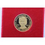 A 9ct, 1980 Queen Mother 80th Birthday Isle of Man Gold Proof Crown, Pobjoy mint.