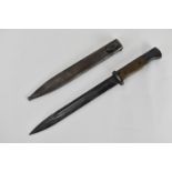 A Horster & Co of Salinger WWII German knife bayonet, used for the 8mm Mauser 98k rifle having blued
