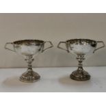 A pair of 20th century silver trophy cups, 159g Location: port