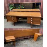 White & Newton of Portsmouth mid 20th century teak furniture comprising of a dressing table with