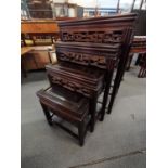 A 20th century Chinese hardwood quartetto nest of tables, 69cm h, 49cm w, 35cm d. Location RWB