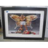 Andy Harwood - limited edition print Mohamed Ali, signed, 1/200, 50cm x 75cm, framed