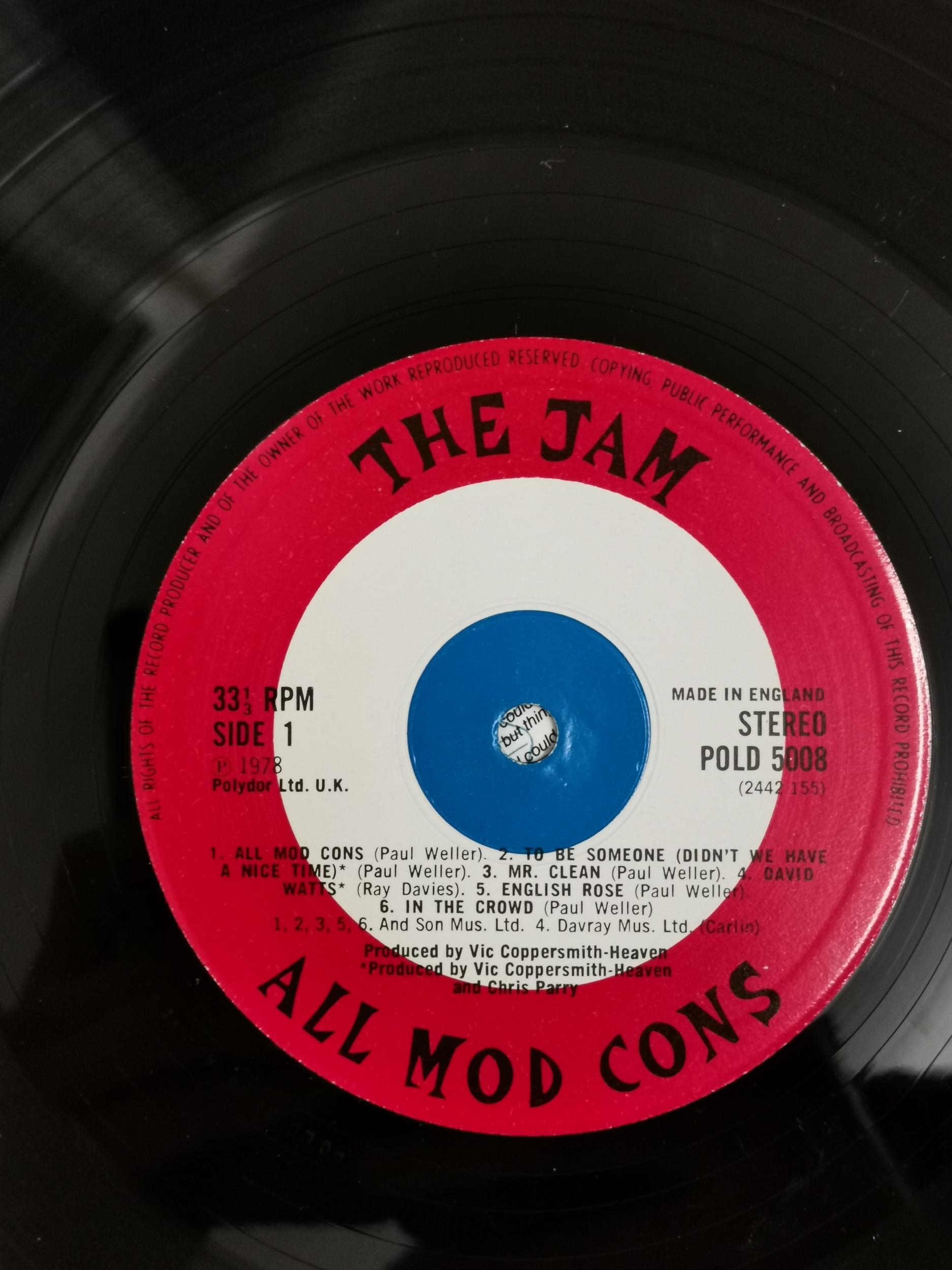 Five albums to include Tom Petty 'Full Moon Fever', Sleeve: VG+ Disc: VG+, The Jam 'All Mod Cons', - Image 4 of 7