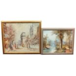 Two framed oil on board paintings to include an Impressionist scene of Paris signed in red to the