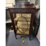 An early 20th century Chippendale style mahogany display cabinet, 133cm h, 62cmw, 32cm d