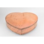 A large 19th century copper, heart shaped box/mould, the screwed down lid having a milled edge on