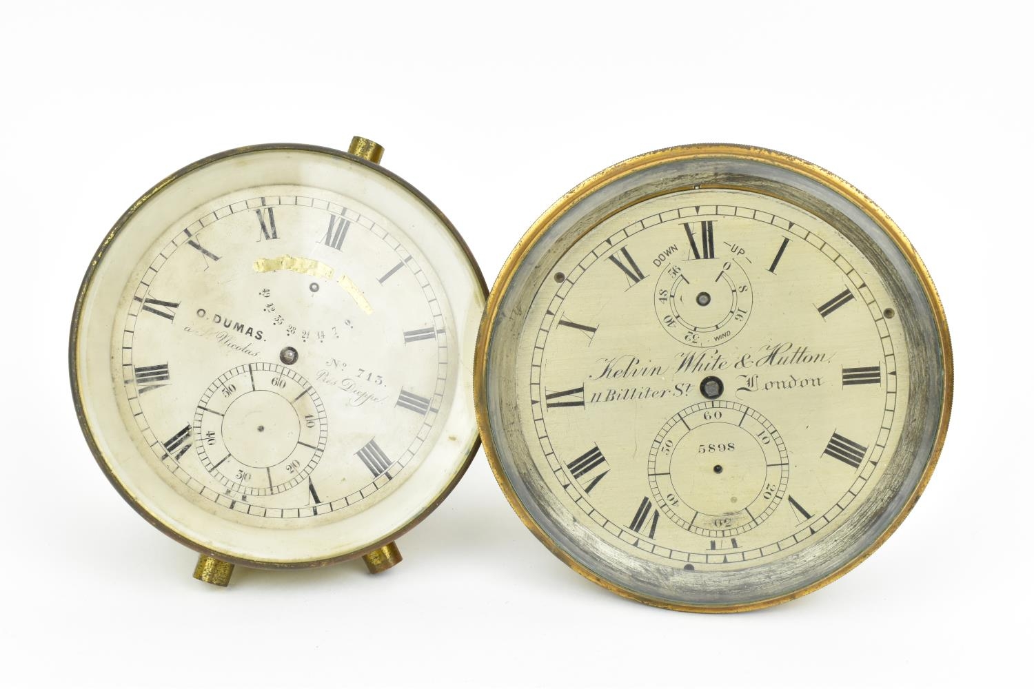 Marine chronometer parts to include a Kelvin White & Hutton part chronometer numbered 5898 with 4" - Image 2 of 8