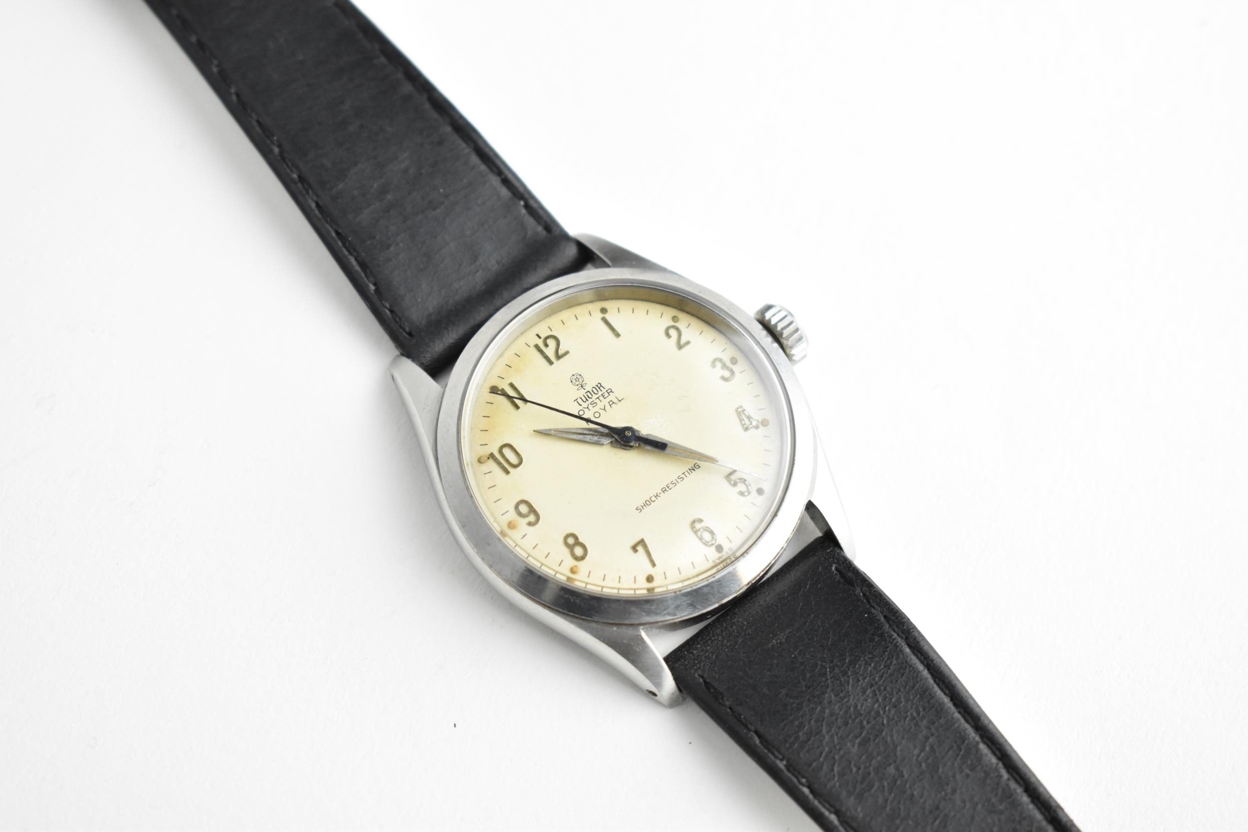 A 1950s gents Tudor Oyster Royal Shock-Resisting stainless steel cased wristwatch with cream dial - Image 2 of 4