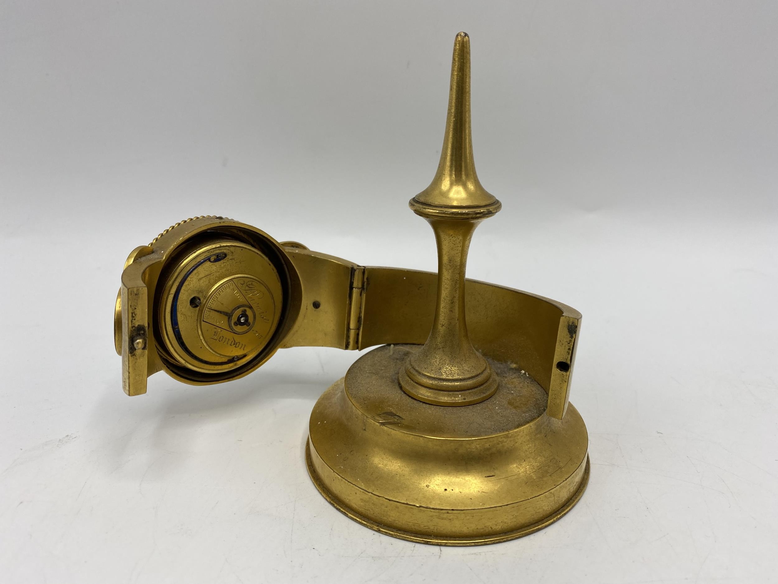 A late 19th century French unusual clock fashioned as a wristwatch, the dial and movement signed ' - Image 6 of 7