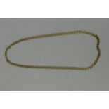 An Italian 9ct gold flat curb link necklace, 60.5cm long, 21.2g