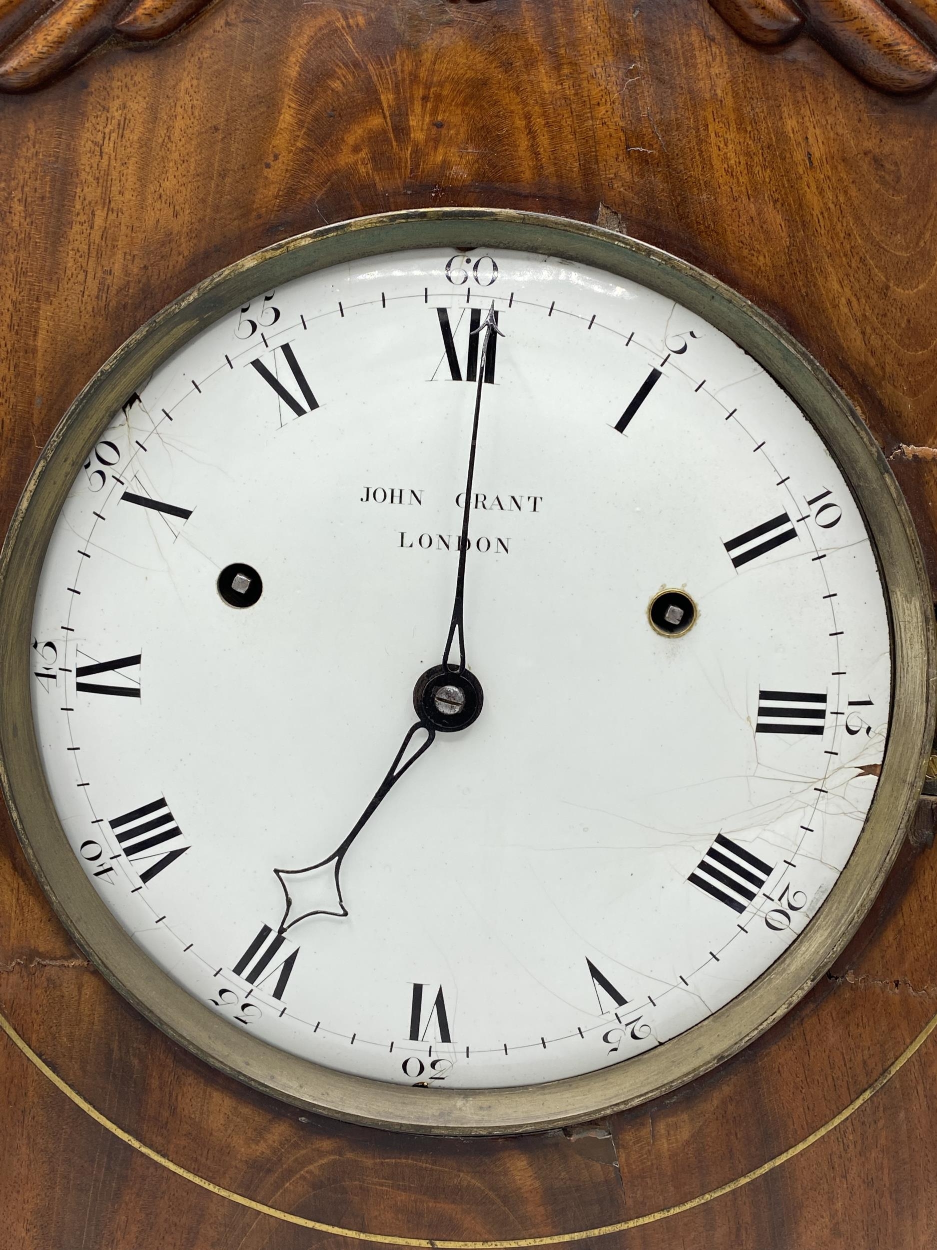 An interesting Regency mahogany bracket clock, the white 8 inch enamel dial signed 'John Grant - Image 2 of 11