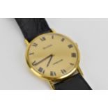 A gents Bulova Longchamp gold plated manual wind 17 jewel movement wristwatch having Roman
