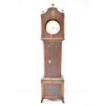 A 19th century pocket watch holder in the form of a longcase clock housing a late 19th/early 20th