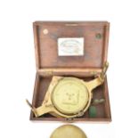 A 19th century brass mining dial by John Davis and Son, London and Derby, in original mahogany box