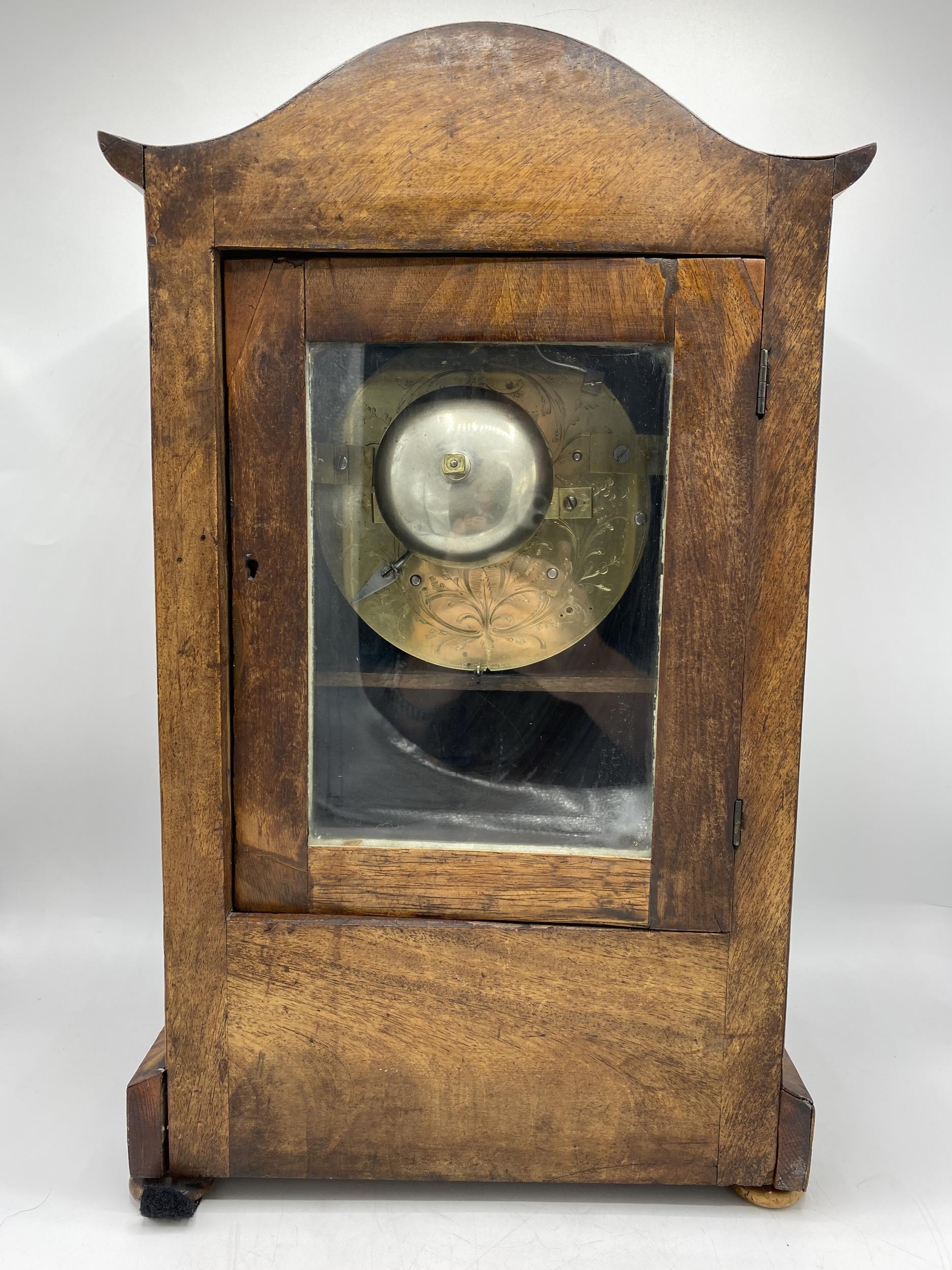 An interesting Regency mahogany bracket clock, the white 8 inch enamel dial signed 'John Grant - Image 5 of 11