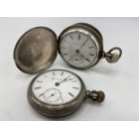 Two early 20th century keyless wound Elgin National Watch Company pocket watches