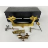 Clock repair tools to include two clock depthing tools, the largest having a fitted case