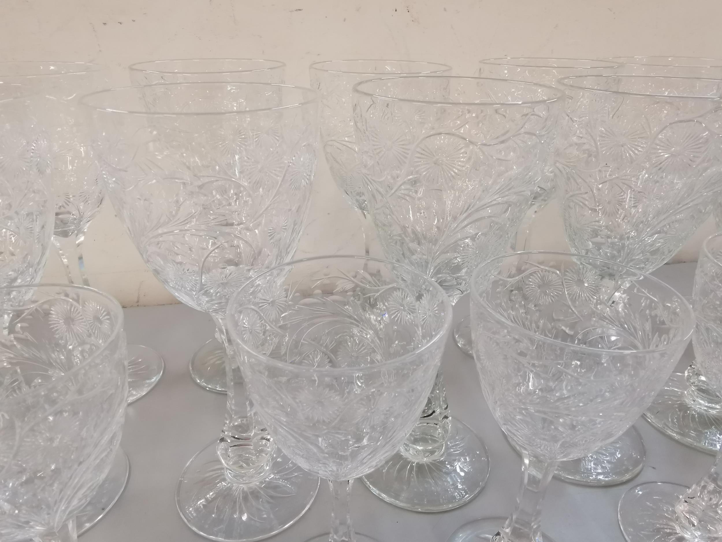 A quantity of Webb Corbert crystal to include a set of 14 goblets, eight matching wine glasses, 17 - Image 2 of 2