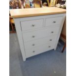 A modern chest of two short over three long drawers, 98cm h, 93cm d, 42cm w Location: A2
