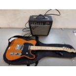 A Fender Squire Tele 'Affinity' series with carry case and a Fender frontman 15G Amp Location: LWM