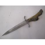 A taxidermy German WW1 trench knife with deer foot handle Location: