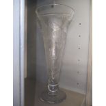 A Steven Piper large floral engraved vase, signed S Piper and dated 2001, 48cm h Location: