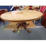 A Victorian walnut oval loo table 73cm h x 129cm w x 93cm d Location: