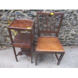 A Georgian mahogany single chair, together with a mahogany three tier wash stand Location: