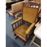 A Victorian rocking chair with galleried sides Location: FR