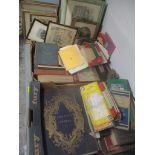 A mixed lot of various books, maps and framed pictures to include fashion prints