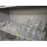A Waterford Lismore pattern part suite of drinking glasses comprising six hocks, six large wines,