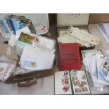 A mid 20th century stamp album, a stock book, franked envelopes and receipts, franked worldwide