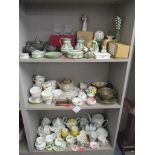 A mixed lot of ceramics to include tea sets, table china, Wedgwood black basalt three-piece tea