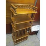 A French walnut whatnot with a spindle gallery over four shelves 122cm h x 54cm w Location: