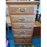 An American style pine bank of drawers, 130cm h x 60cm w Location: