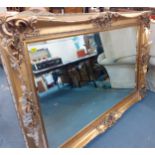 A large modern gilt frame mirror with bevelled plate 186cm x 123cm Location: A3M