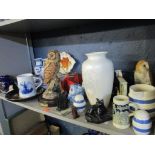 A selection of ceramics and resin ornaments to include a Royal Doulton limited edition porcelain