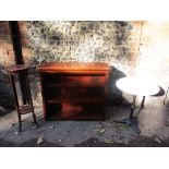 A Victorian mahogany open bookcase with two adjustable shelves on pad feet, 94cm x 107cm x 35cm,